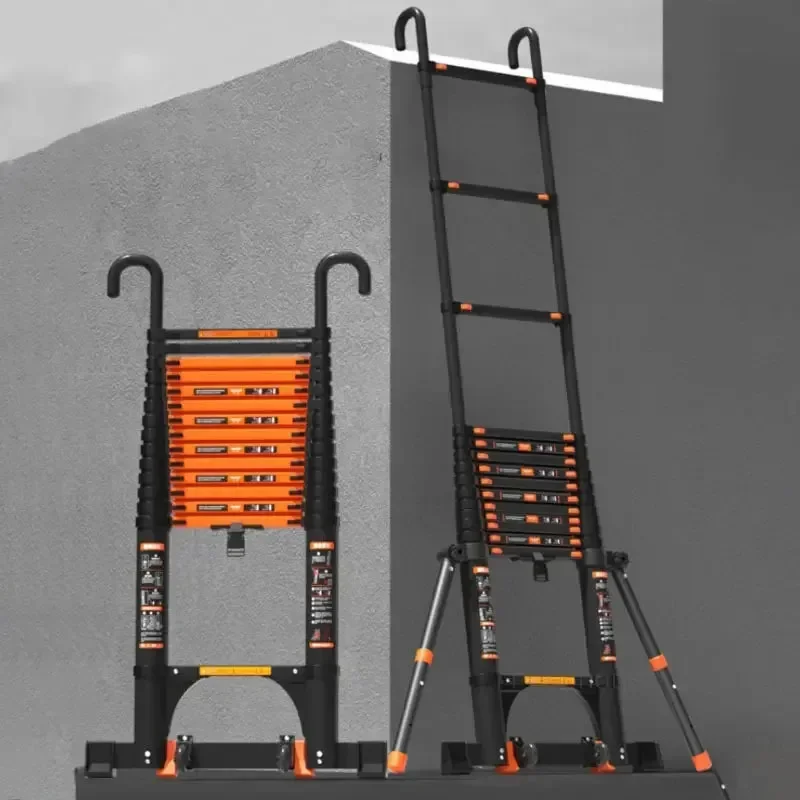 

Folding Aluminum Ladders Home Thickened Telescopic Step Ladders With Hook Kitchen Furniture Indoor Engineering Folding Ladder
