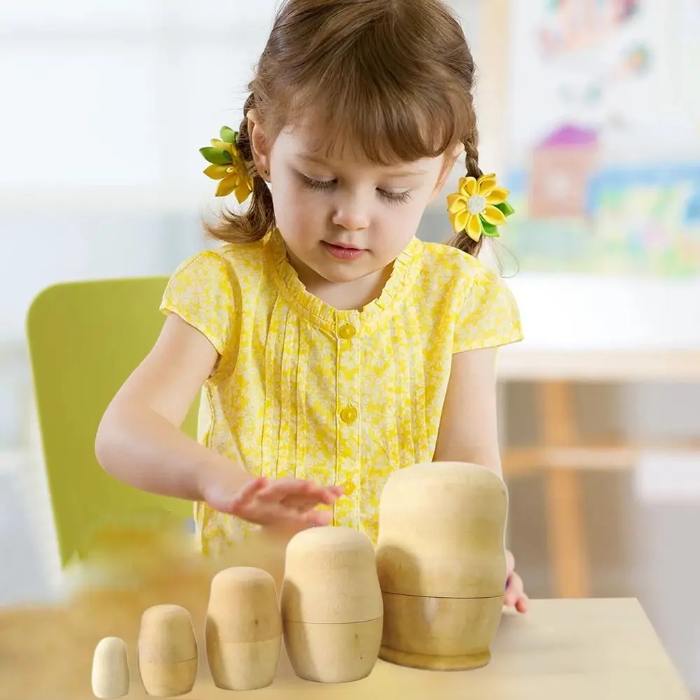 DIY ongeverfd kleuterschool handwerk materiaal Russische nestpoppen lege houten embryo's Matryoshka speelgoedpop
