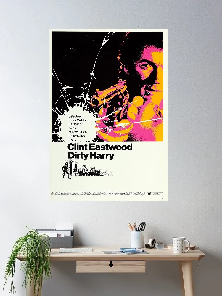 DIRTY HARRY CLINT EASTWOOD Movie, Art Print Silk Poster Home Wall Decor