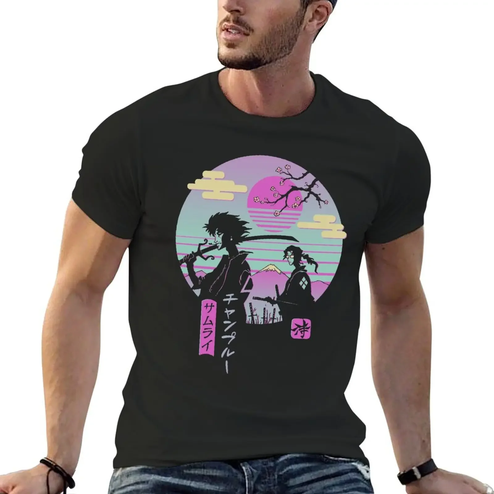 

Samurai champloo T-shirt cute tops korean fashion vintage clothes t shirt for men