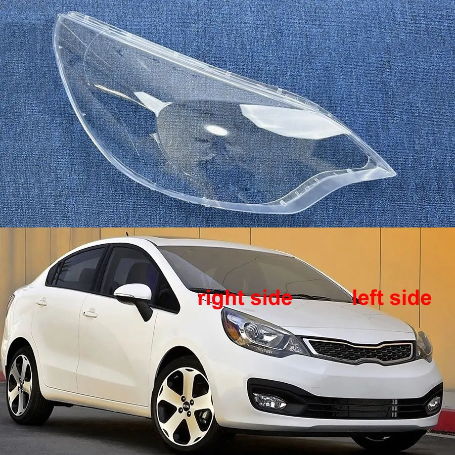 

For Kia Rio 2012 Sedan Headlight Cover Transparent Lampshade Lamp Case Headlamp Shell Plexiglass Replace Original Lens
