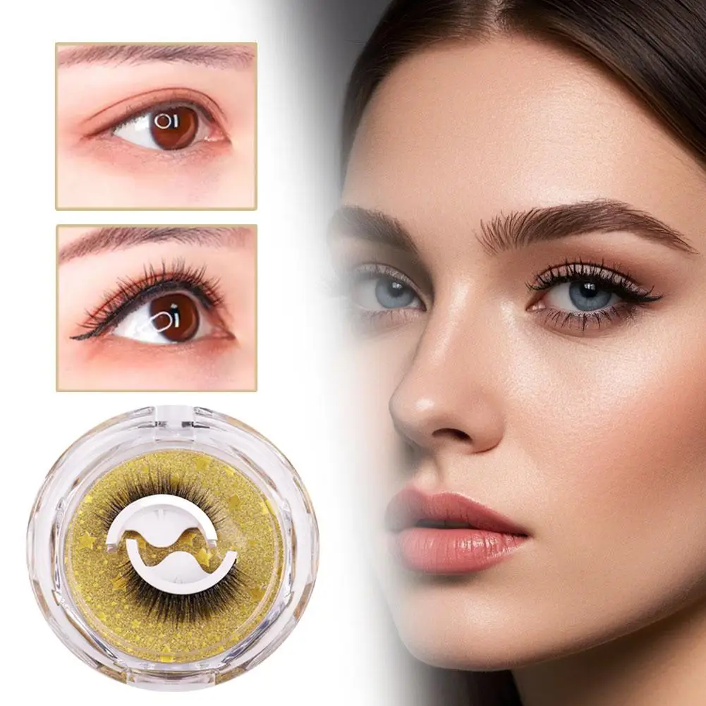 Ciglia finte nere senza colla Innesto naturale Arricciatura duratura Simulazione lunga e spessa Una coppia di ciglia finte facili da un pezzo