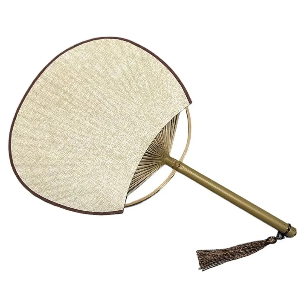 New Creative Vintage Hand Painted Fan Bamboo Handle Paper Blank Hand Fan Room Decorations with Tassels DIY Fan Gift
