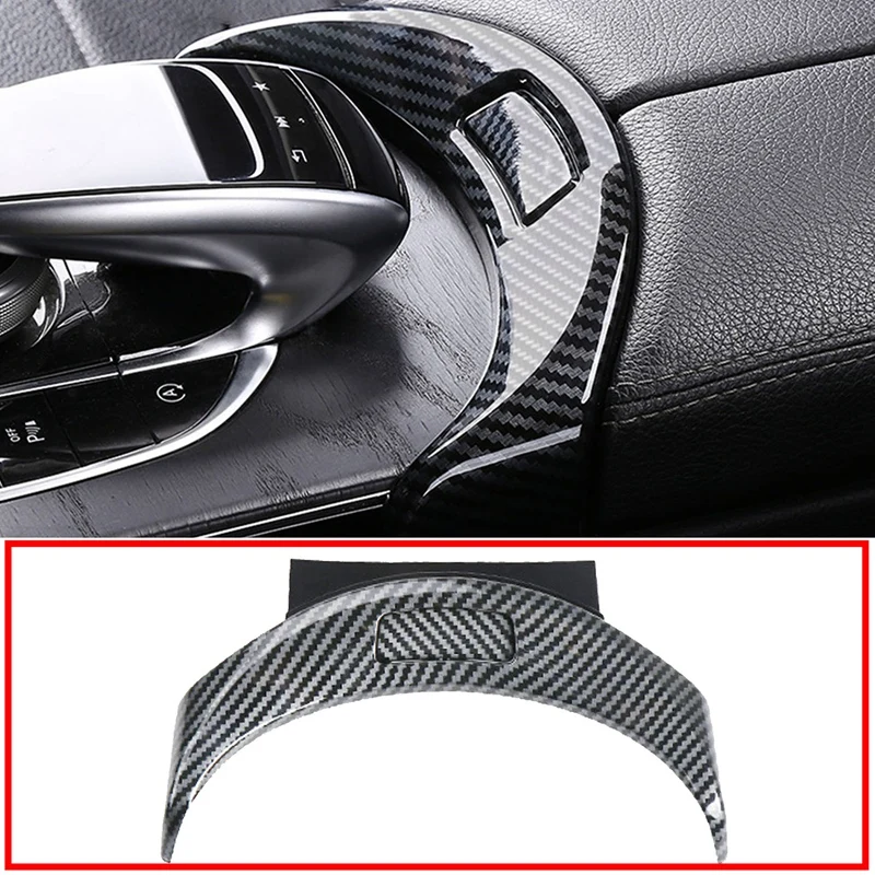 Carbon Fiber Center Console Armrest Switch Button Cover Trim For Mercedes-Benz W205 C180 C200 C260 C300 GLC260 GLC300