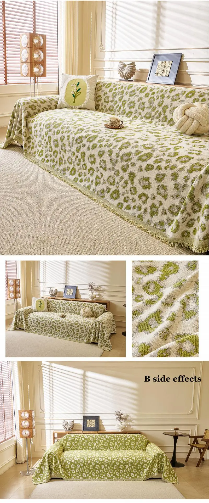 Einfache Leopardenmuster Chenille Einteilige Sofadecke Universelle Sofaüberwürfe Stoffhandtuch Multifunktionale Decken – Detail 8
