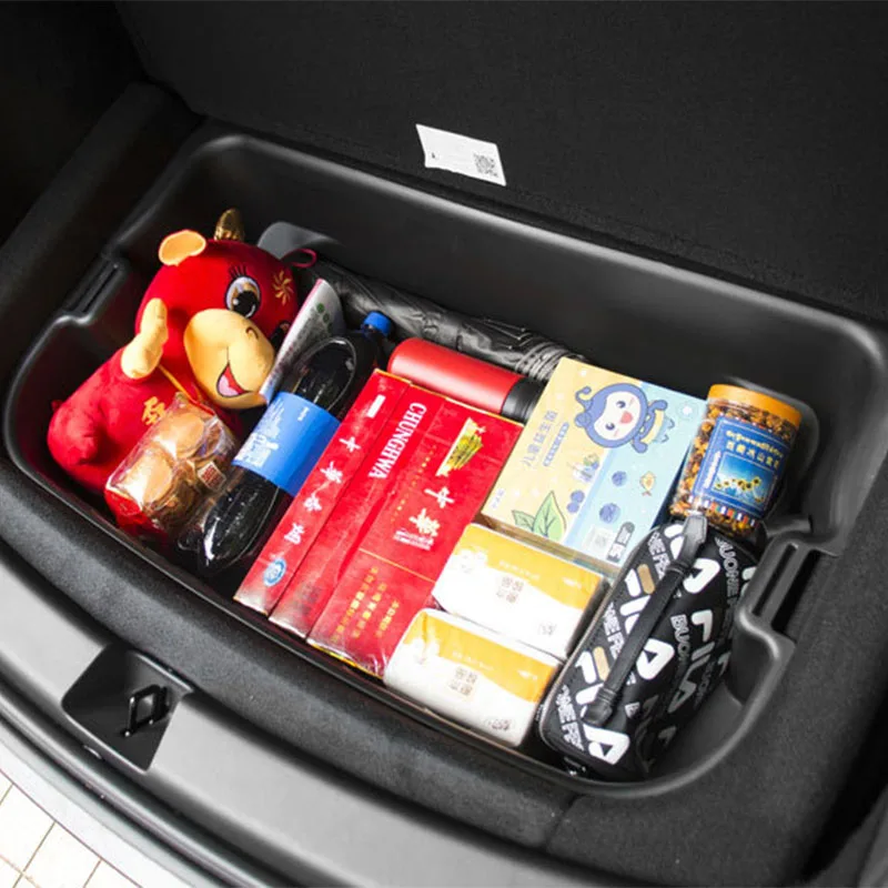 Winva For Tesla Model Y 2020-2024 Rear Trunk Double-deck Storage Box and Front Cargo Luggage Storage Box Tray Accessories