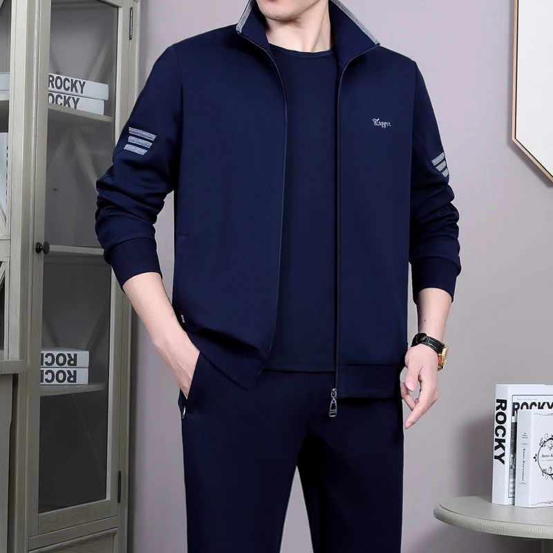 

Спортивный костюм для мужчин среднего и старшего возраста: весенне-осенний комплект для бега и отдыха, удобный, дышащий, повседневный спортивный костюм для папы.