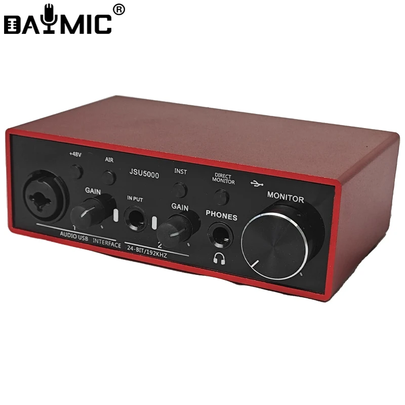 

2025 professional solo audio interface sound card mixer for studio recording musical instrument 2 channel