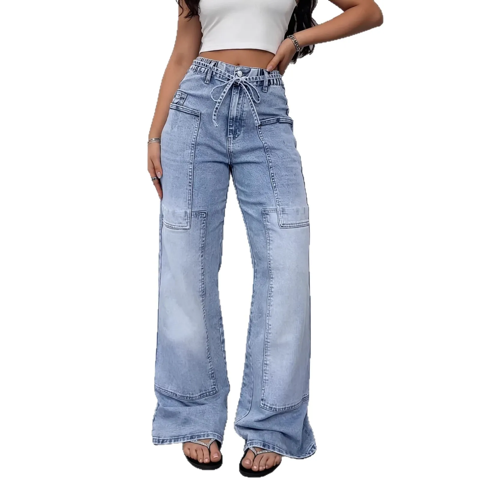 

2026 New Women's Wide Leg Jeans Elegant High Waist Loose Fit Denim Pants Modern Vintage Washed Streetwear Long Jean Trousers