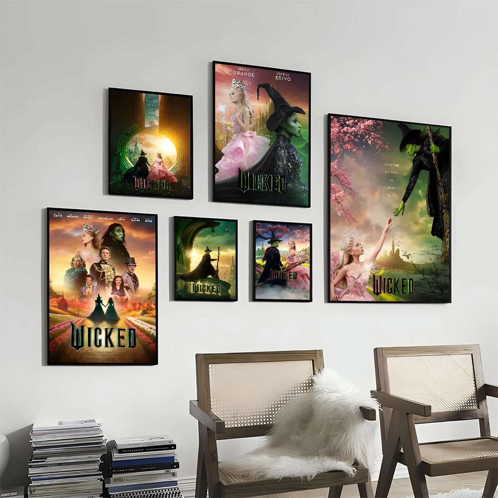 

2024 Musical Movie Wicked Anime Posters Sticky HD Quality Wall Art Retro Posters For Home Kawaii Room Decor