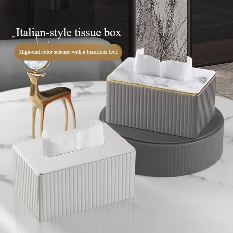 

tissue box, living room light luxury high-end simple household design leather pumping carton, storage box