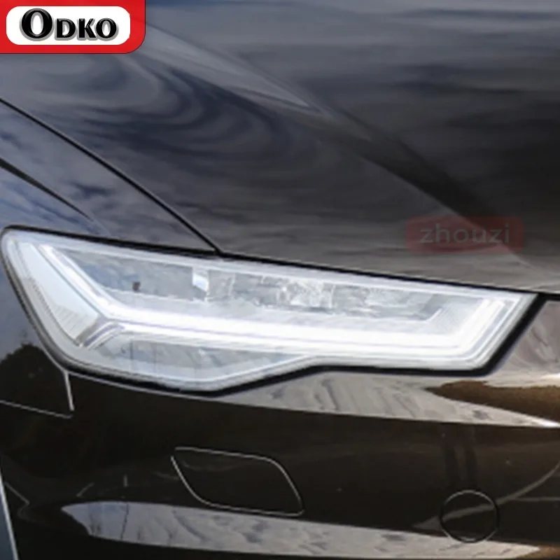 

For Audi A6 C7 4G S6 RS6 2012-2018 2016 Car Headlight Protective Film Smoked Black Tint Wrap Vinyl Transparent Lamp TPU Sticker