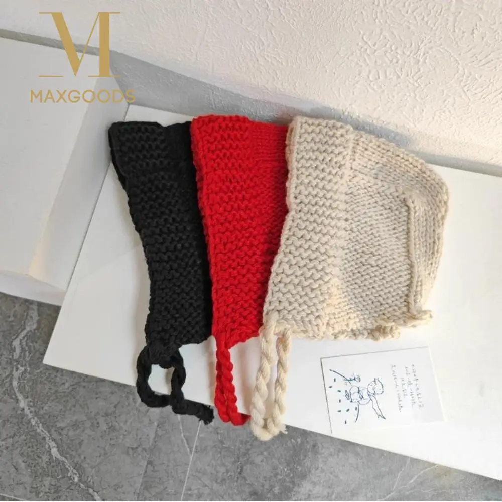 

Trendy Thickened Woolen Cap Hood Earmuff Warm Knitted Cap Large Head Circumference Soft Beanie Hat Autumn Winter