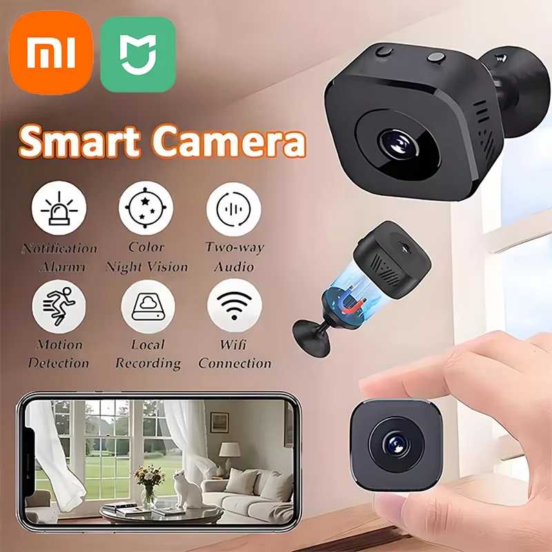 كاميرا مراقبة Xiaomi Mini Pro 4K FullHD WiFi مع كاميرا مراقبة للرؤية الليلية بالأشعة تحت الحمراء لكشف الحركة الصوتية ثنائية الاتجاه