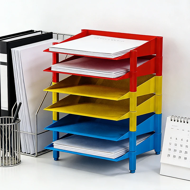 File Organizer Study Room Office Desktop Storage Holders Nordic Minimalist Multi Layer Storage Rack ABS Desk Organizer Shelf