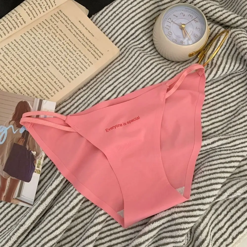 Lingerie Letter Summer Panties Thin Strap Low Waist Seamless Briefs Breathable Women Underwear Gifts