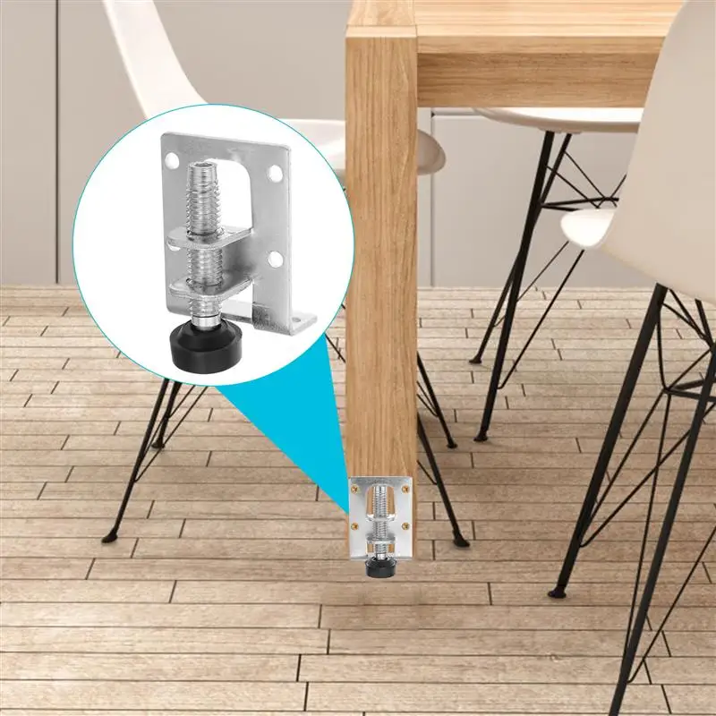 4pcs Adjustable Leveling Feet Heavy Duty Height Adjuster Furniture Leveler Foot Wardrobe Cabinet Leg Leveler
