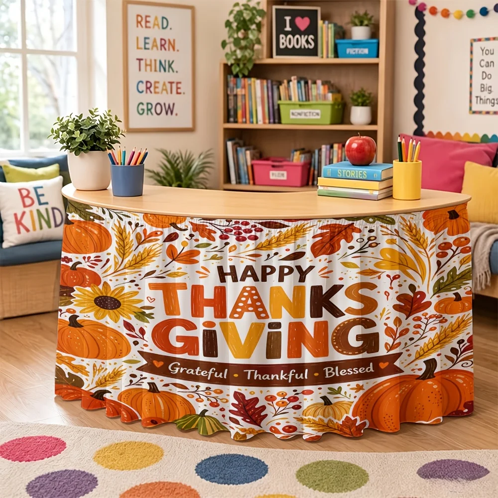 Halloween, Christmas, homecoming, send a table skirt, 1 piece of letter corn maple leaves and other printing elements