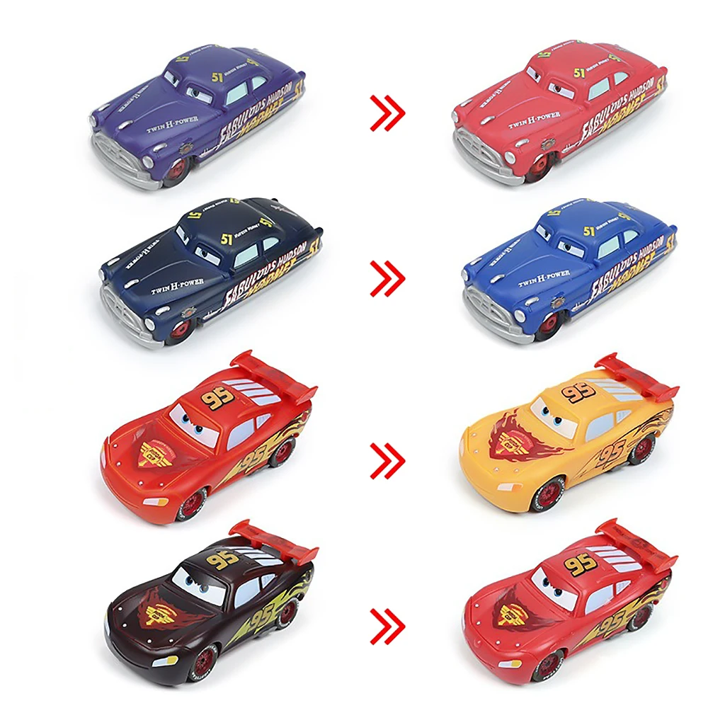 

Genuine Disney Cars New Generation Color Changing Series Lightning McQueen Dr. Hudson 1:55 Plastic Diecast Model Car Kids Gifts