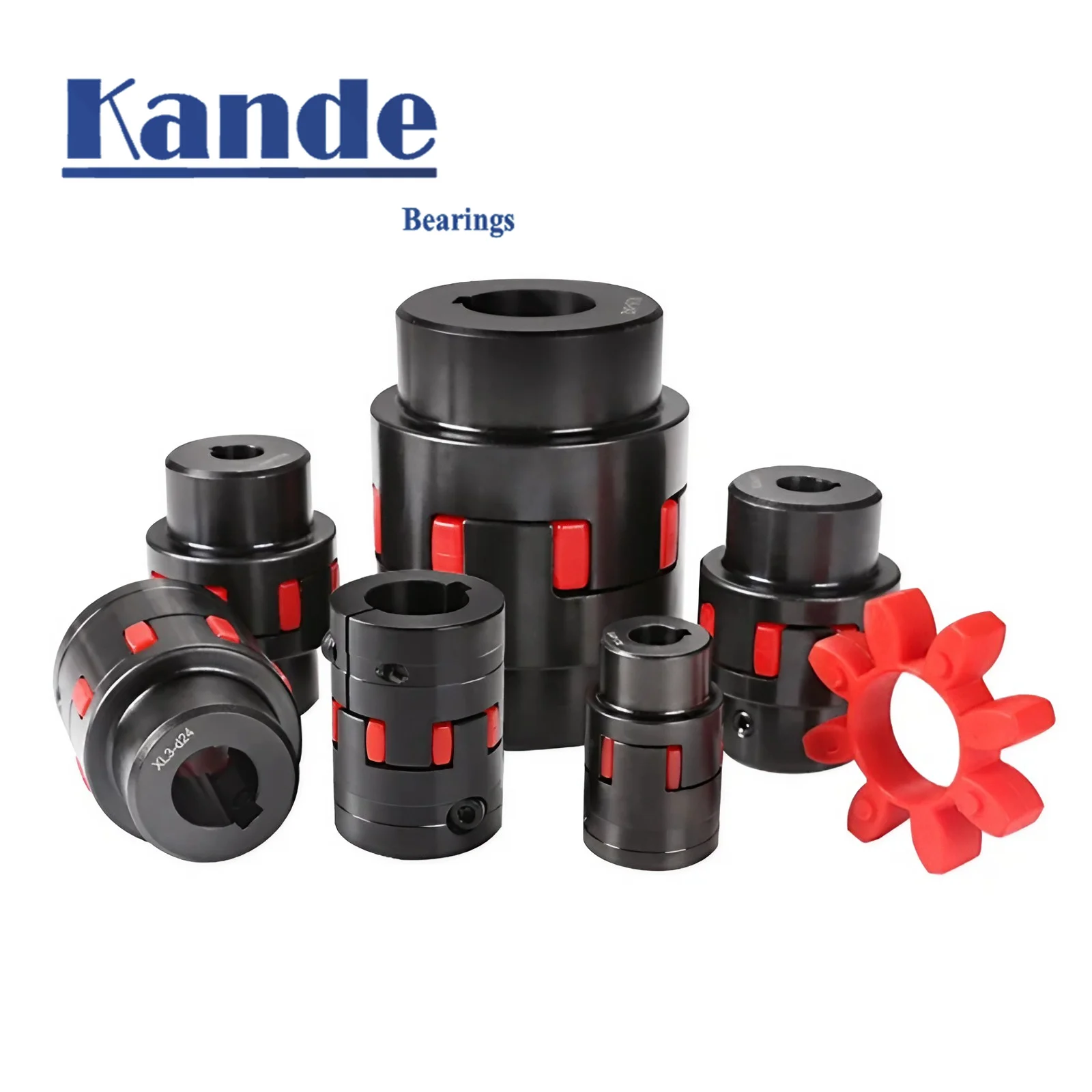 Kande XL8 D135L210 Clamp Type 22/30/40/45/50/60/75mm CNC Motor Ballscrew Jaw Spider Plum Steel Shaft Coupler Flexible Coupling