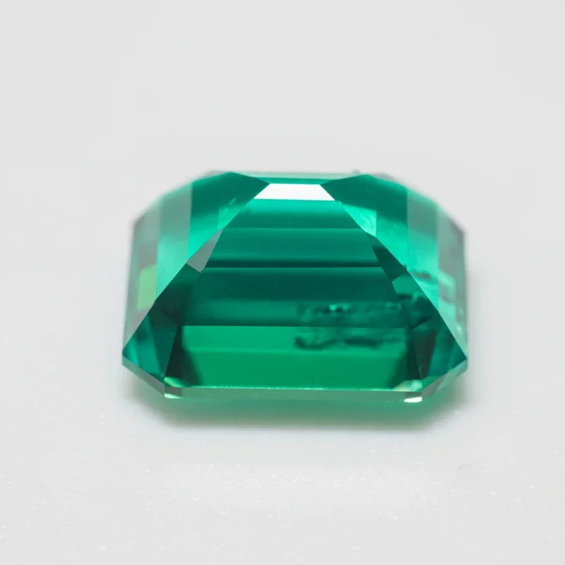 Lab Grown Columbia Emeralds Size 10x12mm Hydrothermal Hand Emerald Cut With Cracks Inclusions Inside Selectable AGL Certificate