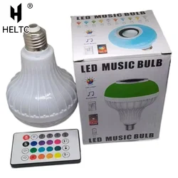 1set LED Bluetooth Lamp Smart Bulb Bluetooth Speaker Music Bulb E27 Smart Lamp Dimmable Light Bulb 12W Music RGB Decor Light