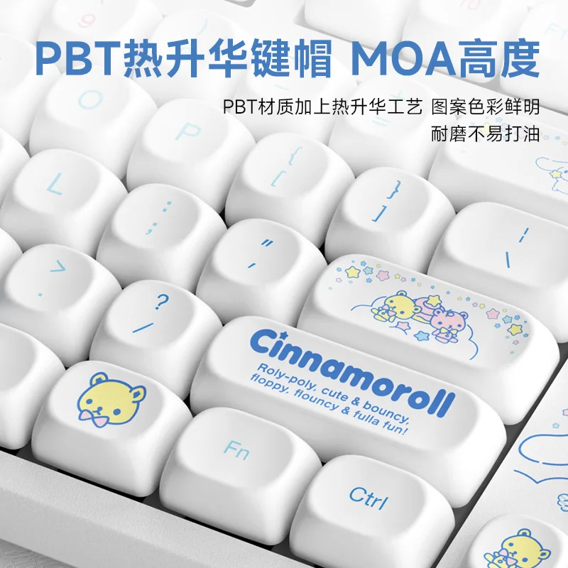 Akko 3087 Mechanical Keyboard Cinnamoroll Wired Customized Keyboard Hot Swap Cartoon Gaming Keyboard For Girl Office Pc Gamer