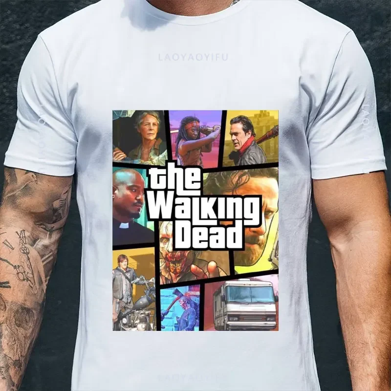 The Walking Dead Man Women cotton T-Shirts TV Movie Grand Theft Auto Vice City I Am Negan Graphic Tees 90s Harajuku O-neck Tops