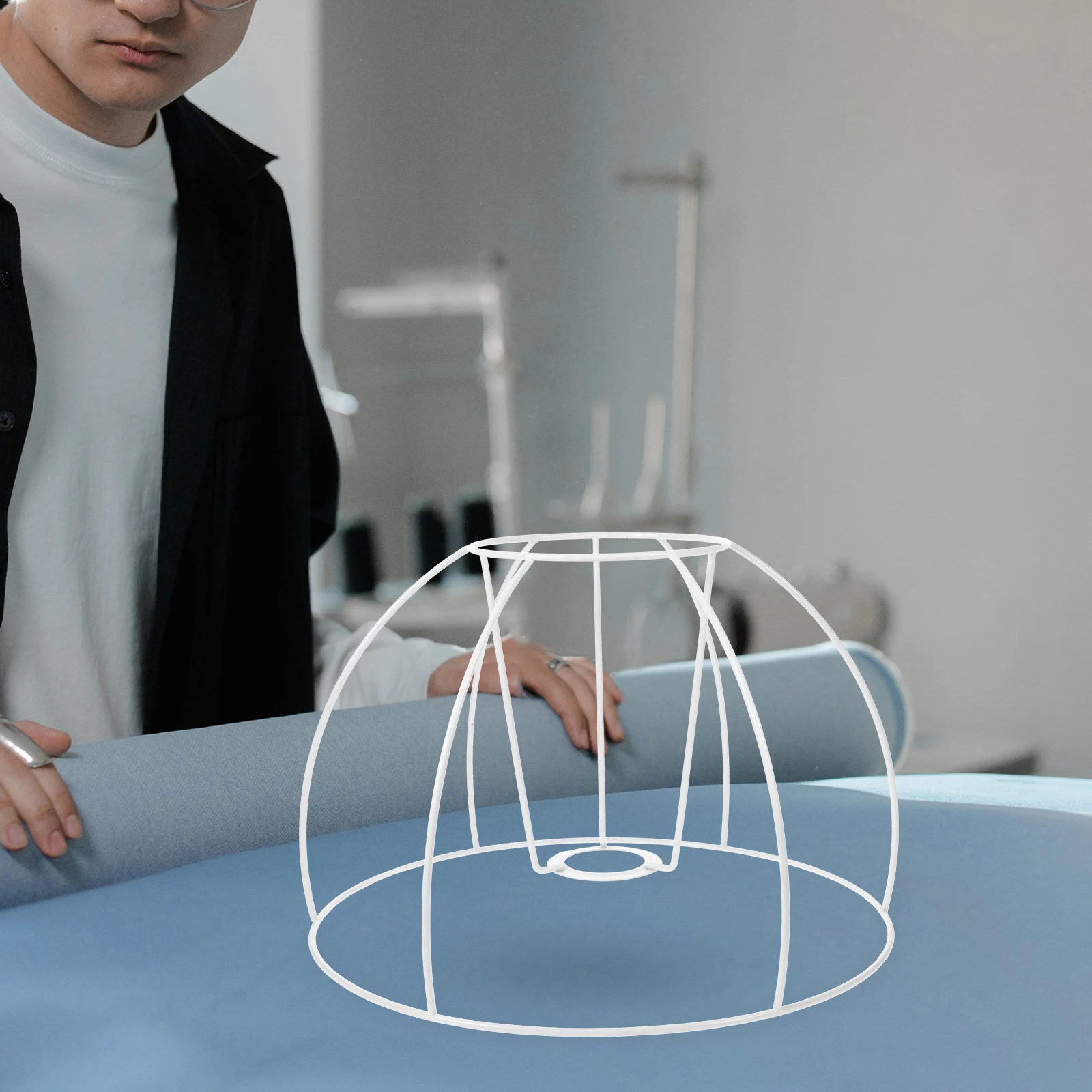 

Lampshade Diy Metal Wire Lamp Shade Desk Lamp Cage Durable Sturdy Easy Install Compatible With Most Lamps Table Light Shade