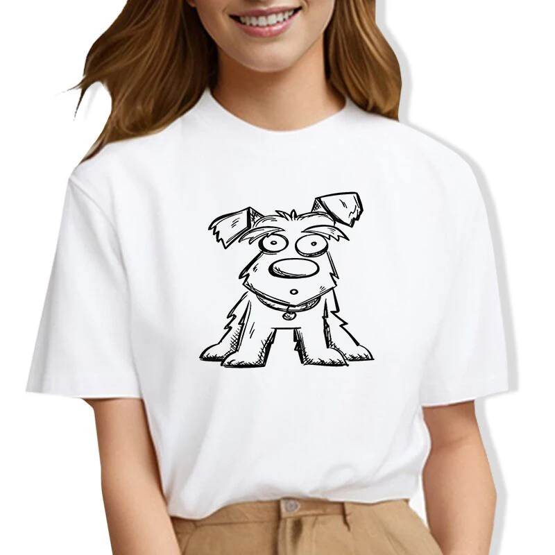 Miniature Schnauzer Dog T Shirt Summer Women's Graphic T-Shirts Fashion Casual short sleeve Tops