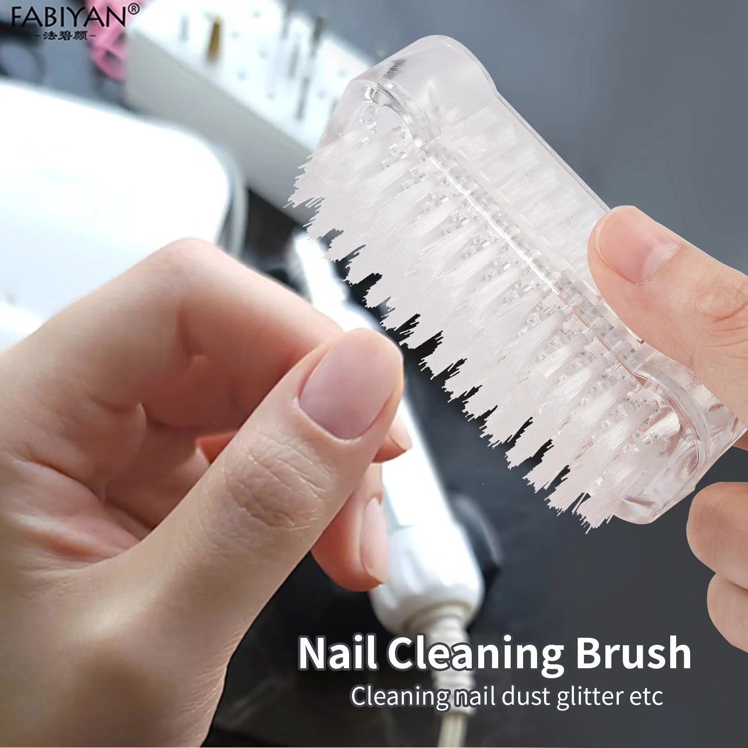 양면 네일 청소 브러시 ​​네일 먼지 글리터 파우더 큐티클 제거 네일 브러쉬 매니큐어 네일 폴리싱 헤드 클린 브러쉬