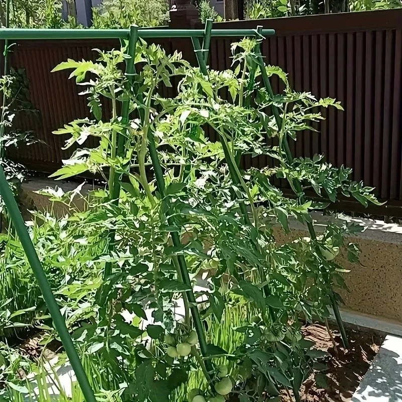 Metal Plant Support Stakes 8/16/20/40Pcs, Plastic Coated Steel Garden Sticks, for Tomatoes Cucumber Trees Beans Fence Gardening