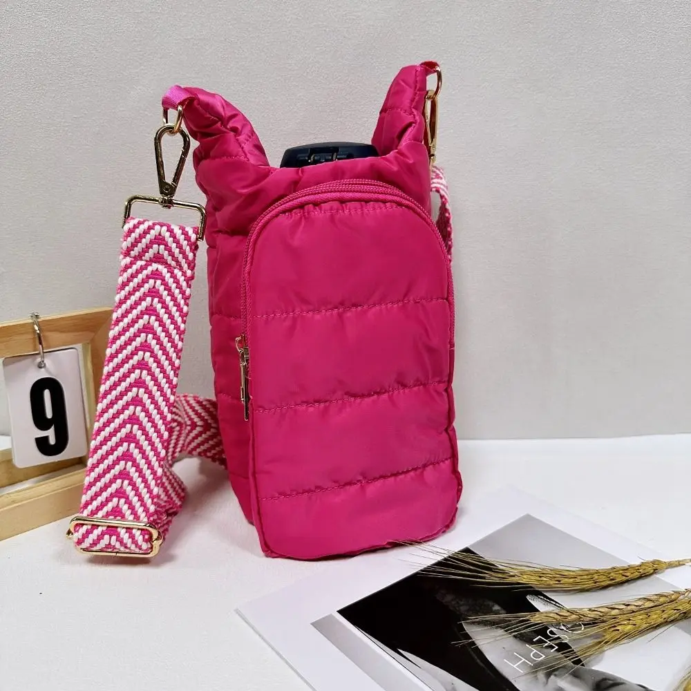 

Down Cup Holder Phone Bag Summer Front Pocket Water Bottle Holder Bag Waterproof Cold/Hot Insulation Crossbody Phone Bag Outdoor