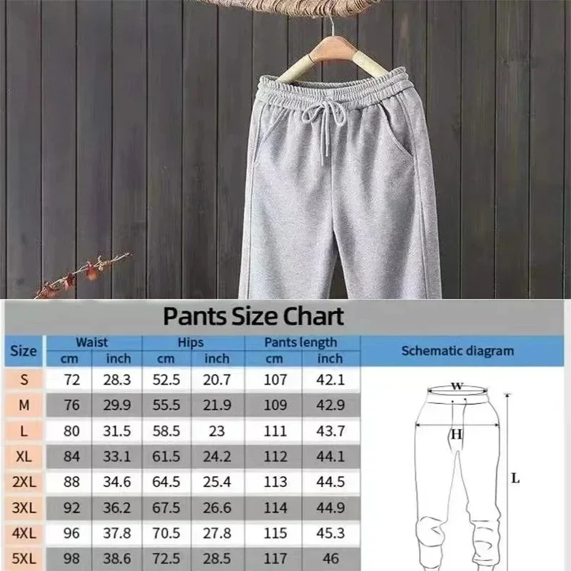 2026 Herren Schwarze Hosen mit Schriftzug, Reine Baumwolle Gerade Geschnittene Hosen, Lässige Jogginghosen mit Elastischem Bund – Detail 1