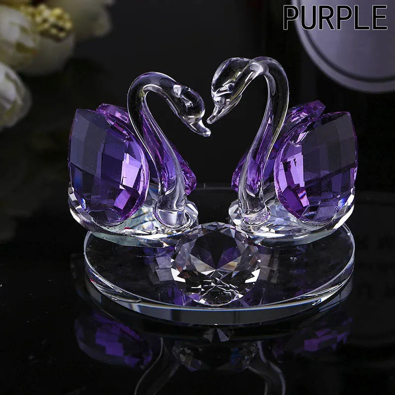 Modern Exquisite Home Decoration Crystal Swan Wedding Decor Paperweight Figurine Gift Crafts Home Decor Drop Shipping