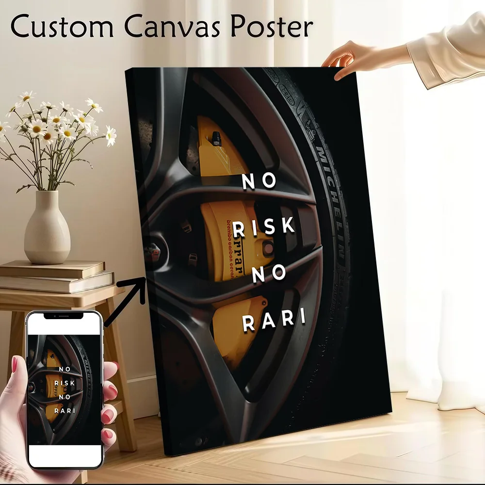 No Risk No Rari Canvas Poster Wall Art Customizable High Quality Printed Picture for Decorative Paintings Wand Deko Decor Luxury