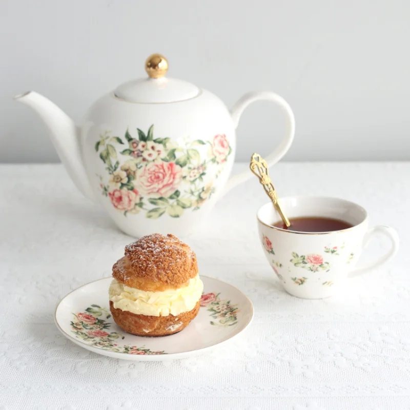 French Palace Coffee Cup Saucer, Coffee Pot, Retro Ceramic English Afternoon Teacup, Black Tea Cup Set, Afternoon Tea Black Tea