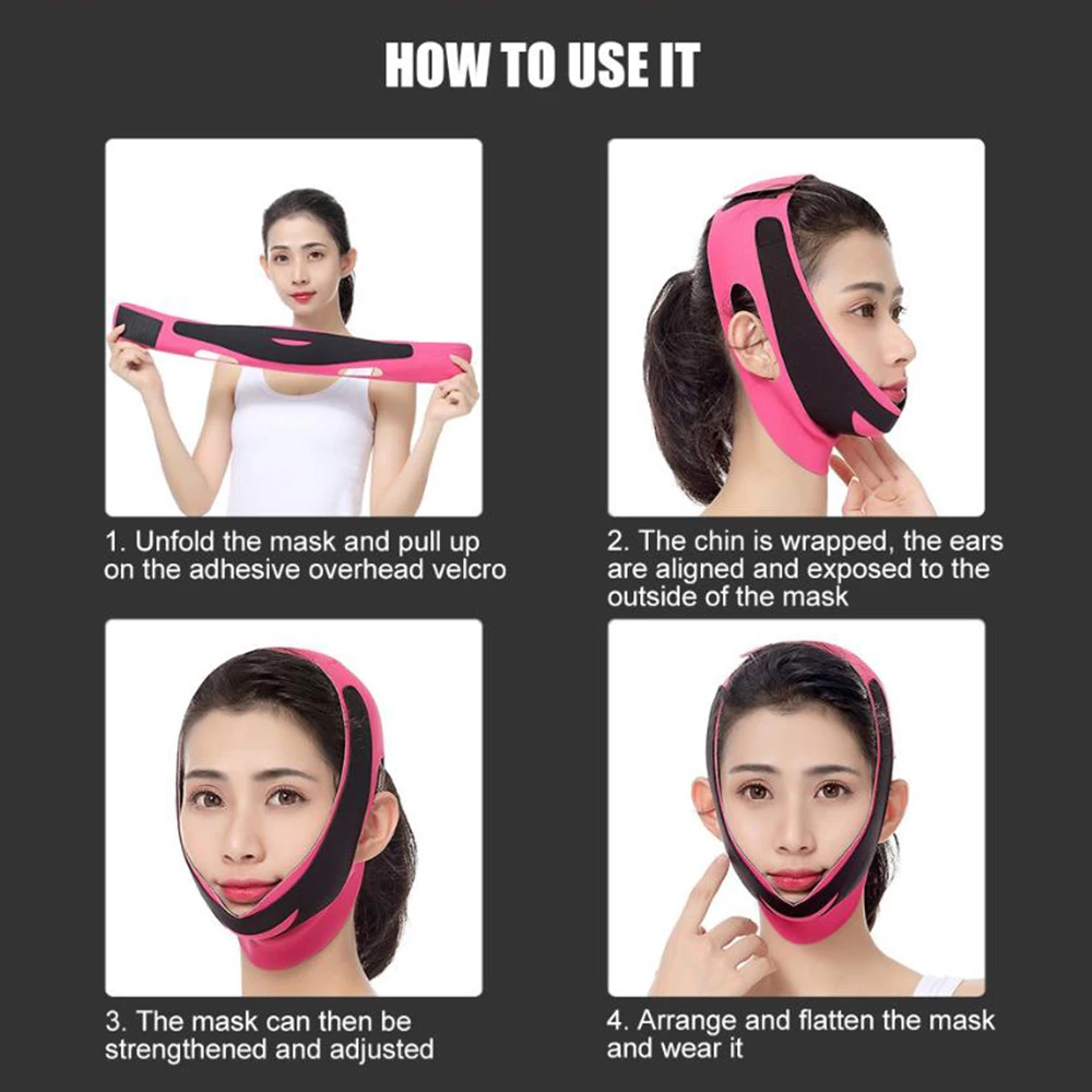 Reusable Face Slimming Bandage V Line Facial Shaper Chin Remover Lift Up Belt Face Massager Women Strap Skin Beauty Care