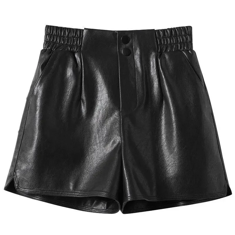 Trend Elastic Waist Youth A-line Shorts Spring Autumn New Solid Loose All-match Wide Leg Shorts Fashion Casual Women Clothing