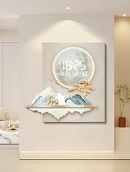 Large Size Abstract Artwork Digital Disply Wall Clock, Luxurious Quartz Clock for Home Decor,living Room,bed Room Décor
