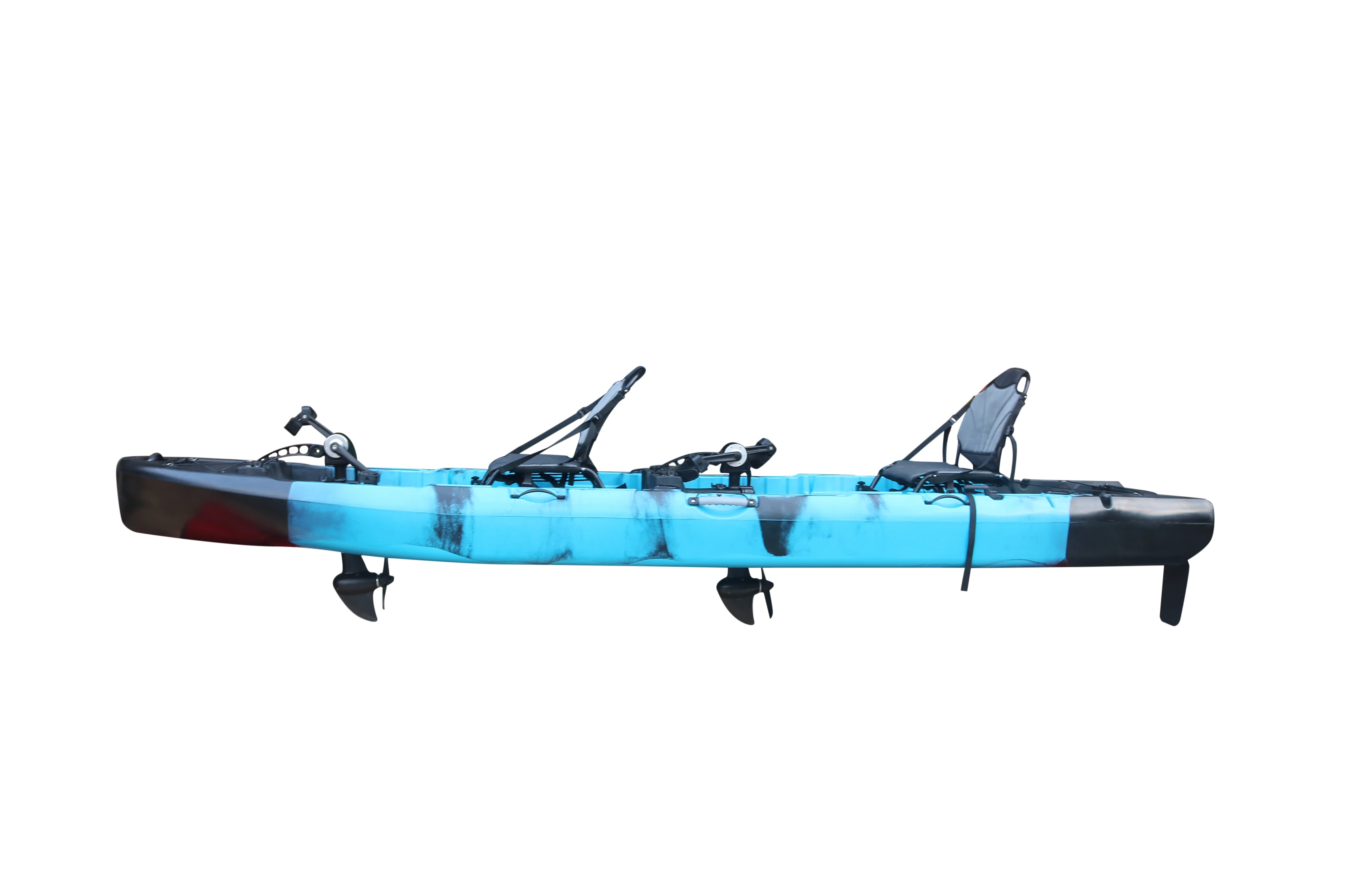 14ft ترادف المحيط دواسة كاياك مقاعد مزدوجة المروحة زعنفة دواسة نظام القيادة التخييم الجلوس على أعلى الصيد الصياد شخصين HDPE