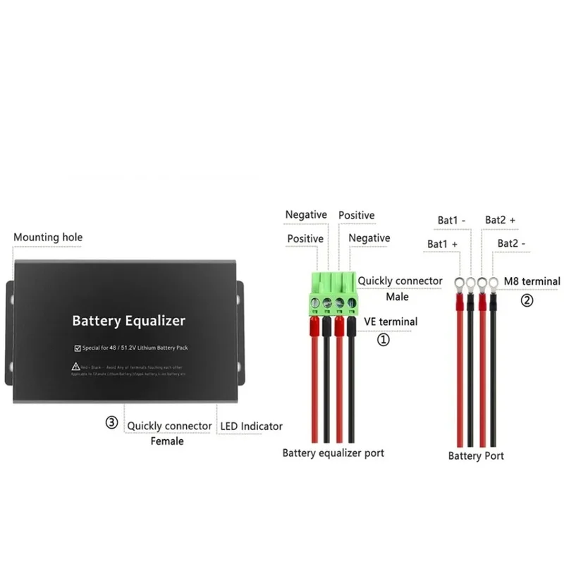 Super SaleBM402S 48V 96V Battery Active Equalizer 2S LED Display 2 X 48V Lead Acid Gel Batteries Series Balancer 2S Active NCM