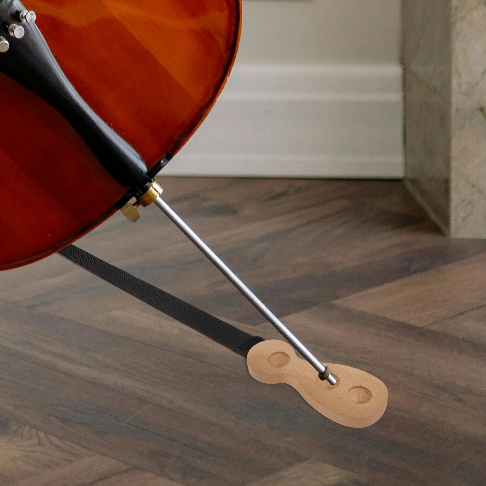 

Cello Nonslip Wood Mat Adjustable Strap Anti-Slip Pad Professional Cello Endpin Anchor Holder Stopper Rest Stand Floor Protector