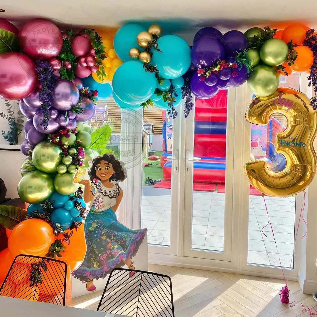 

123pcs Disney Encanto Mirabel Birthday Multi-Color Balloon Garland Arch Kit Party Decoration Baby Shower Air Globos Kids Gifts