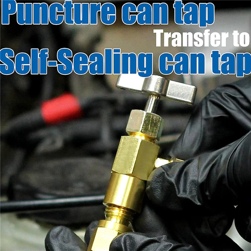 AF93-1Set ACR134A Kit de recarga de freón para refrigerador manguera de carga de CA con calibre Metal azul 134A Kit de recarga de refrigerador