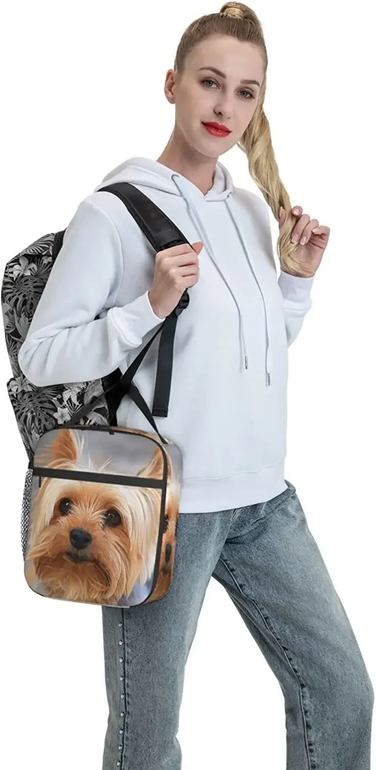 Yorkshire Terrier Dog Lunch Bag For Women Men Reusable Lunch Box For Office Work School Picnic Beach