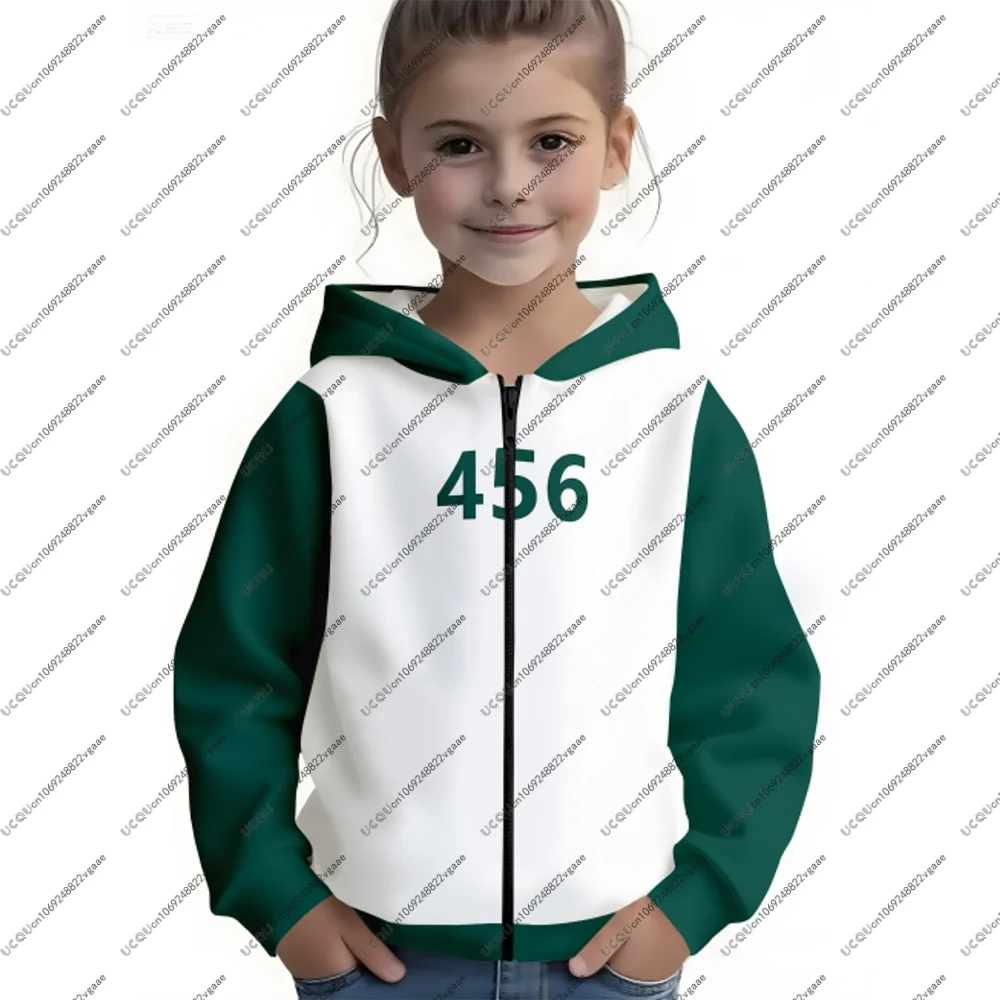 سترة بغطاء للرأس بسحاب للأولاد والبنات سترة جريئة بأرقام 456 تصميم غير رسمي ملابس خروج للأطفال ملابس خارجية عصرية للخريف بلوزات عصرية