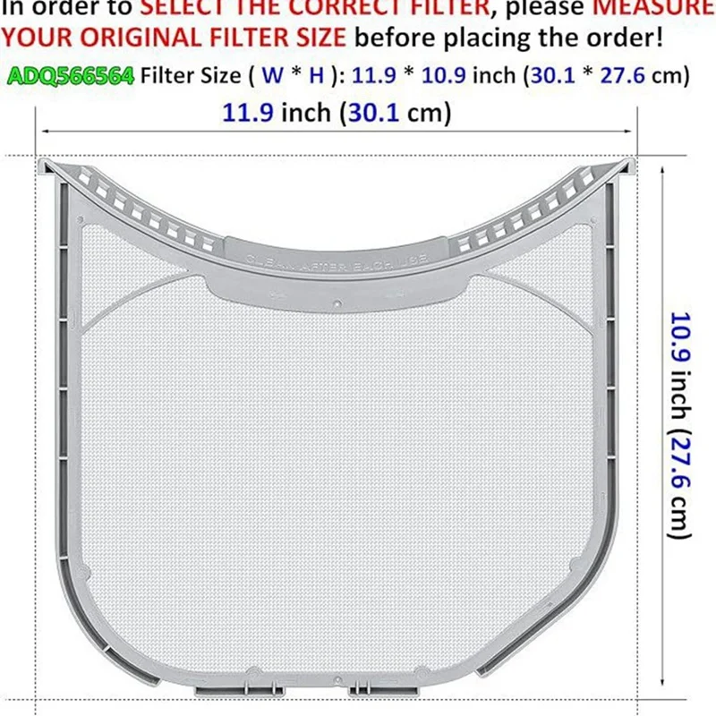 ADQ566564 Lint Filter Replacement For  And Kenmore Dryers Dryer Lint Trap Bottom With Notches With Dryer Cleaner Brush