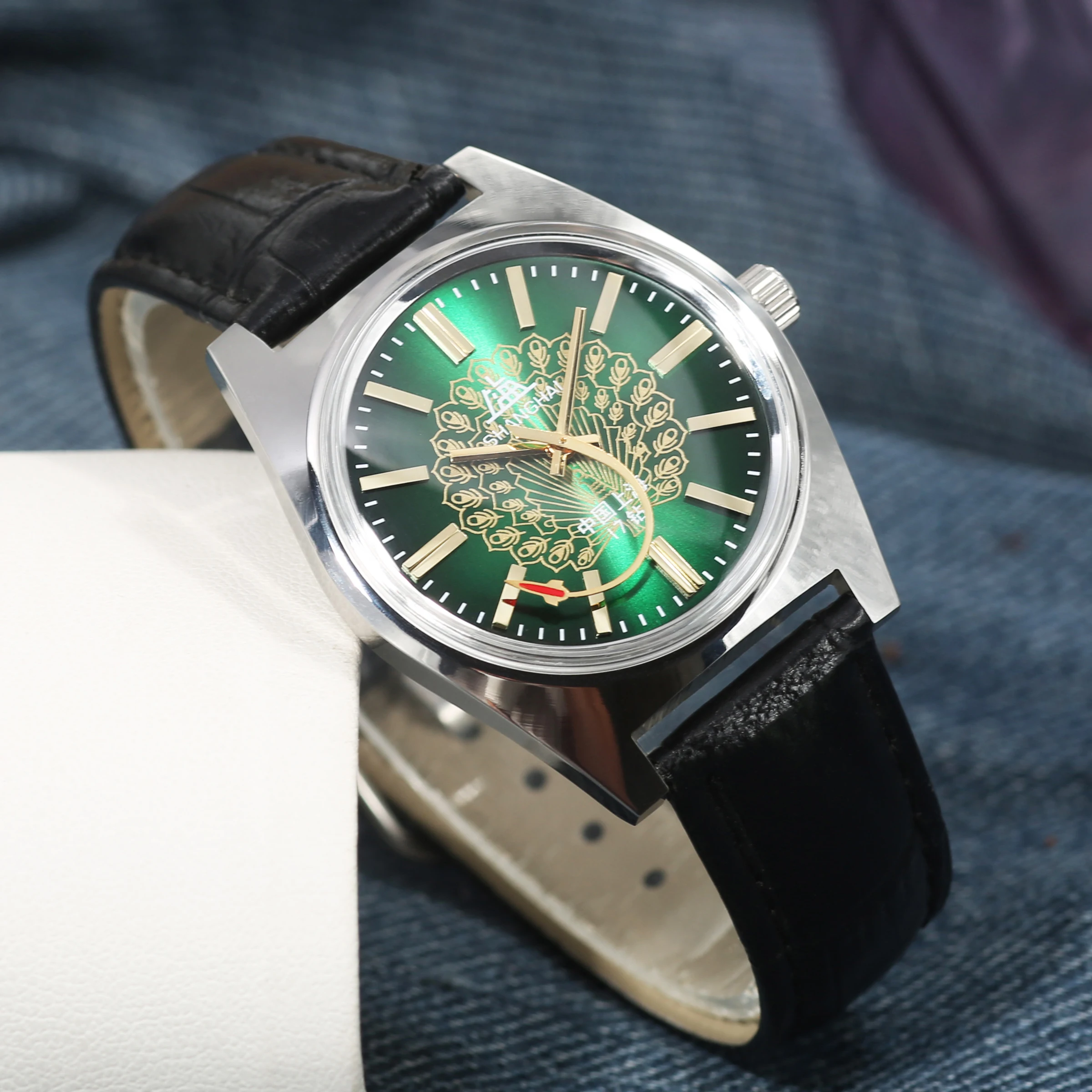 Men’s Mechanical Watch Shanghai 8120 Manual Mechanical Movement 36Mm Retro Chinese Watch Suitable for Men’s Gifts
