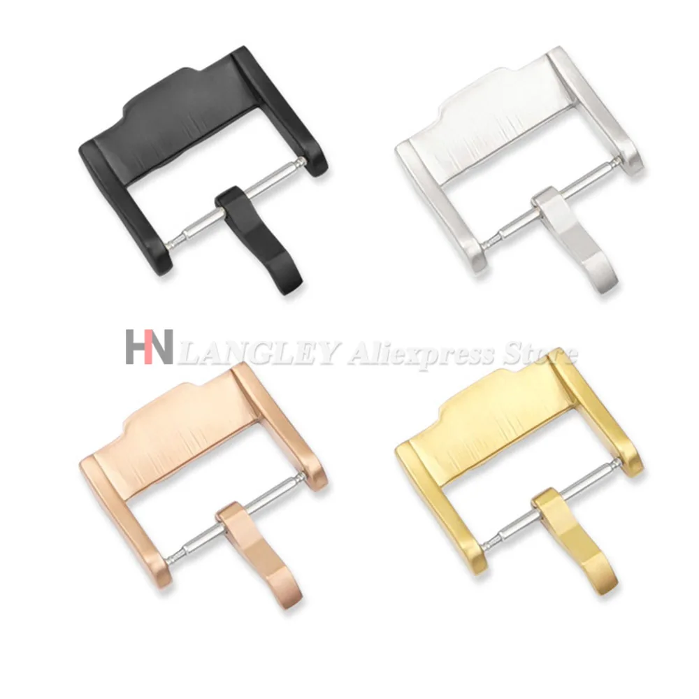 316 Stainless Steel Watch Clasp Pin Buckle 18mm 20mm 24mm for Omega Metal Clasp Watchband Repair Accessories Gold Silver Black